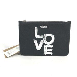 BURBERRY 8037549 Logo LOVE Makeup pouch coin purse Clutch bag Pouch Unused